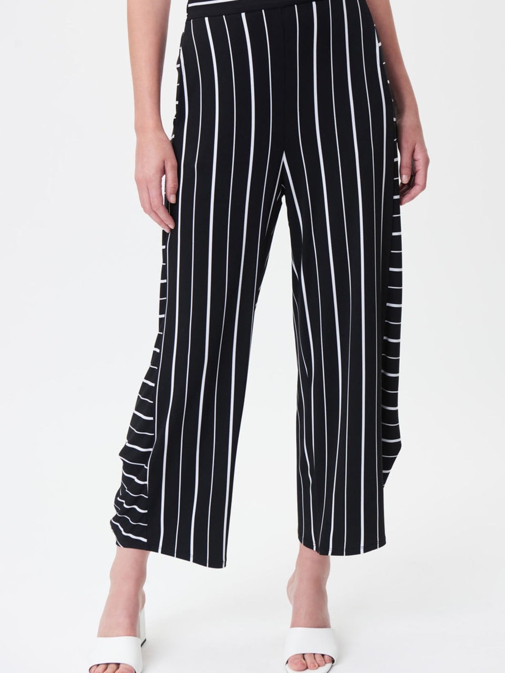 Joseph Ribkoff Black/White Knit Pull-On Palazzos Pants Style Size 16
